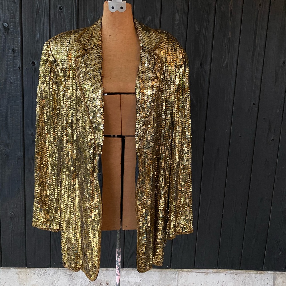 Gold sequin blazer